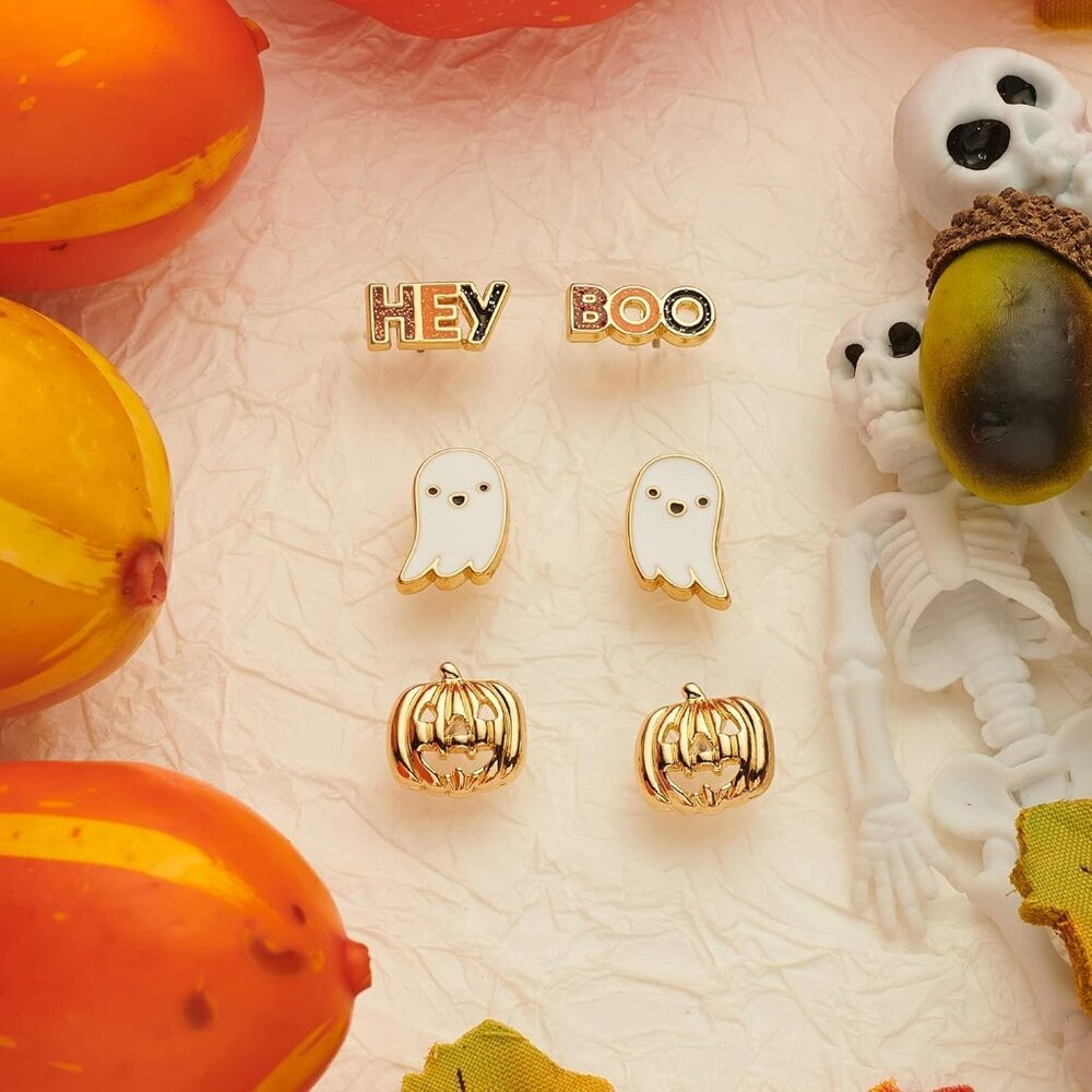 Halloween Earrings for Women Cute Pumpkin Dangle Earrings Candy Corn Earrings Fu - Picture 2 of 8